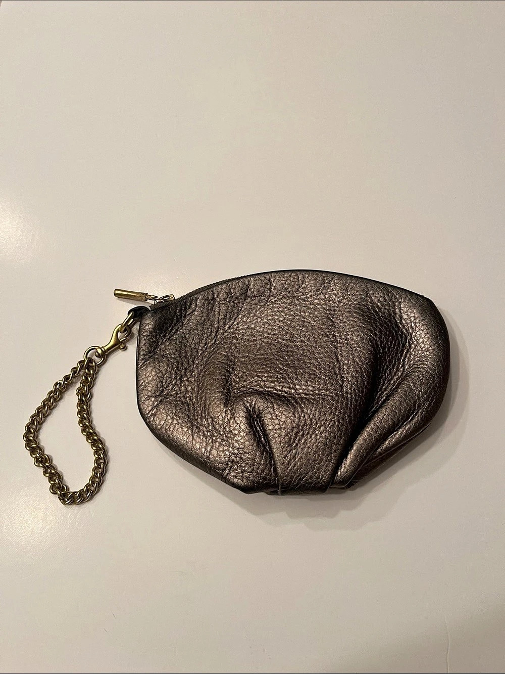 Opelle m. Pochette Leather Wristlet in Silver